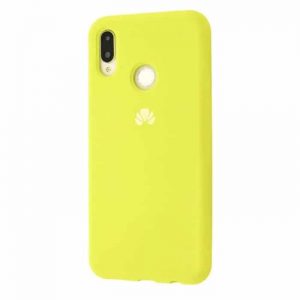 Оригинальный чехол Silicone Cover 360 с микрофиброй для Huawei Y7  2019 – Yellow