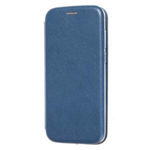 Кожаный чехол-книжка 360 с визитницей для Xiaomi Redmi 6A (Dark Blue)