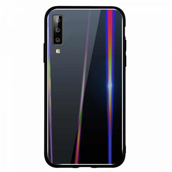 Чохол TPU+Glass Gradient Aurora для Samsung Galaxy A7 2018 A750 Black