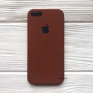 Оригинальный чехол Silicone Case с микрофиброй для Iphone 5 / 5s / SE №30 (Brown)