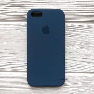 Оригинальный чехол Silicone Case с микрофиброй для Iphone 5 / 5s / SE  №22 (Dark Blue)
