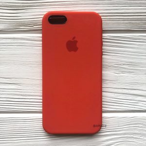 Оригинальный чехол Silicone Case с микрофиброй для Iphone 5 / 5s / SE №18 (Orange)