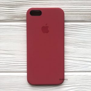 Оригинальный чехол Silicone Case с микрофиброй для Iphone 5 / 5s / SE №24  (Rouge)