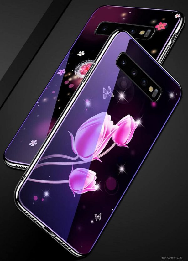 TPU+Glass чехол Fantasy с глянцевыми торцами  для Samsung G975 Galaxy S10 Plus (Tulip)