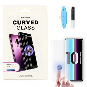 Защитное стекло 3D / 5D UV Full Glue с УФ клеем для Samsung G975 Galaxy S10 Plus – Clear