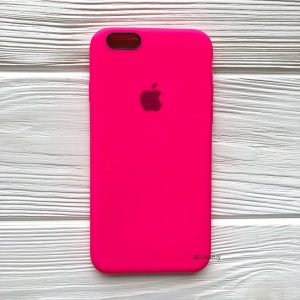 Оригинальный чехол Silicone Case с микрофиброй для Iphone 6 / 6s №47 (Ultra Pink)