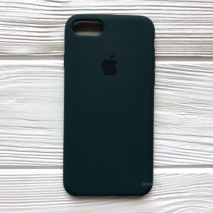 Оригинальный чехол Silicone Case с микрофиброй для Iphone 7 / 8 / SE (2020) №49 (Dark Green)