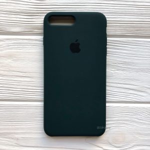 Оригинальный чехол Silicone Case с микрофиброй для Iphone 7 Plus / 8 Plus №49 (Dark Green)