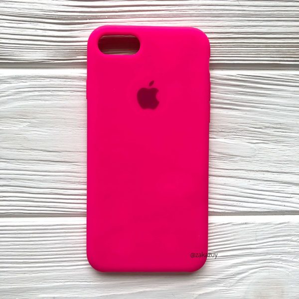 Оригинальный чехол Silicone Case с микрофиброй для Iphone 7 / 8 / SE (2020) №47 (Ultra Pink)