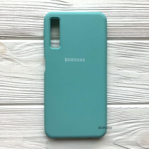 Оригинальный чехол Silicone Cover 360 с микрофиброй для Samsung Galaxy A7 2018 (A750) Turquoise