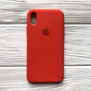 Оригинальный чехол Silicone Case с микрофиброй для Iphone XS Max №18 (Orange)