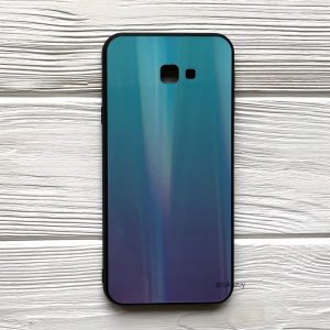 TPU+Glass чехол Gradient Aurora с градиентом для Samsung J415 Galaxy J4 Plus 2018 (Зеленый / Фиолетовый)