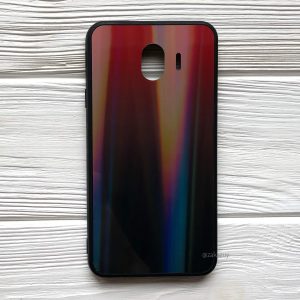 TPU+Glass чехол Gradient Aurora с градиентом для Samsung J400 Galaxy J4 2018 (Красный / Черный)