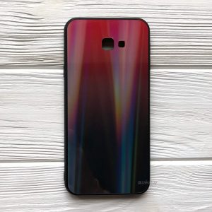 TPU+Glass чехол Gradient Aurora с градиентом для Samsung J415 Galaxy J4 Plus 2018 (Красный / Черный)