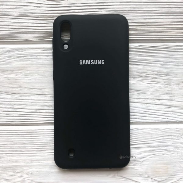 Оригинальный чехол Silicone Cover 360 с микрофиброй для Samsung M10 (Черный)