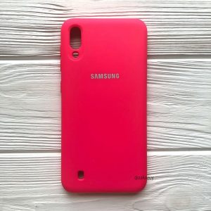 Оригинальный чехол Silicone Cover 360 с микрофиброй для Samsung M10 (Ярко-розовый)