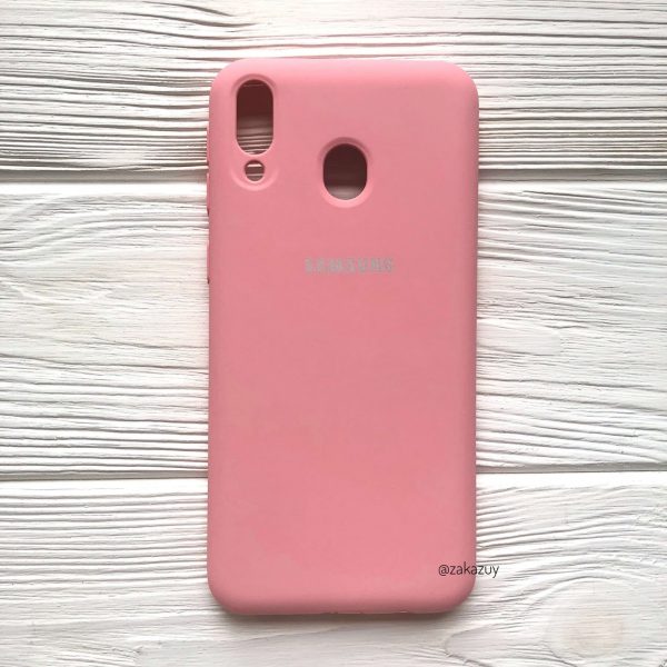 Оригинальный чехол Silicone Cover 360 с микрофиброй для Samsung M20 (Розовый)