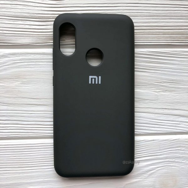 Оригинальный чехол Silicone Cover 360 с микрофиброй для Xiaomi Redmi 6 Pro / Mi A2 Lite (Серо-корычневый)