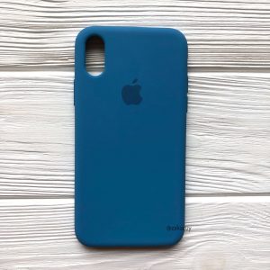 Оригинальный чехол Silicone Case с микрофиброй для Iphone XS Max №41 (Ultra Azure)