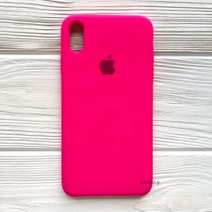 Оригинальный чехол Silicone Case с микрофиброй для Iphone XR №47 (Ultra Pink)