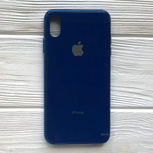 TPU+Glass чехол Glass Case зеркальный для Iphone XS Max (Синий / Blue)