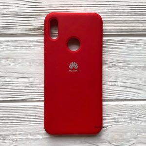 Оригинальный чехол Silicone Cover 360 с микрофиброй для Huawei Y7 2019 / Y7 Prime / Y7 Pro (Красный)
