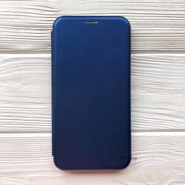 Кожаный чехол-книжка 360 с визитницей для Samsung A405 Galaxy A40 2019 (Синий)