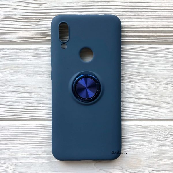 Cиликоновый чехол Summer ColorRing c креплением под магнитный держатель для Xiaomi Redmi Note 7 / 7 Pro (Синий)