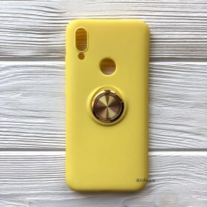 Cиликоновый чехол Summer ColorRing c креплением под магнитный держатель для Xiaomi Redmi Note 7 / 7 Pro (Желтый)
