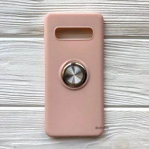 Cиликоновый чехол Summer ColorRing c креплением под магнитный держатель для Samsung G973 Galaxy S10 (Розовый)