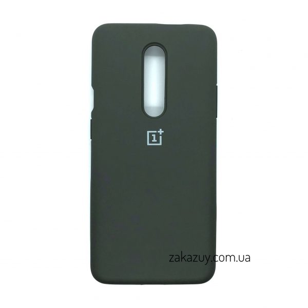 Оригинальный чехол Silicone Cover 360 с микрофиброй для OnePlus 7 Pro (Dark Grey)