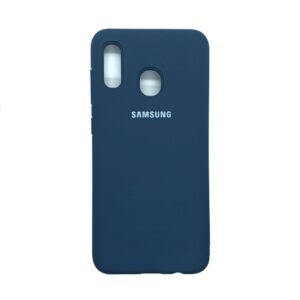 Оригинальный чехол Silicone Cover 360 с микрофиброй для Samsung A205 / A305 Galaxy A20 / A30 (Navy Blue)