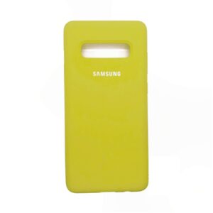 Оригинальный чехол Silicone Cover 360 с микрофиброй для Samsung G975 Galaxy S10 Plus (Yellow)