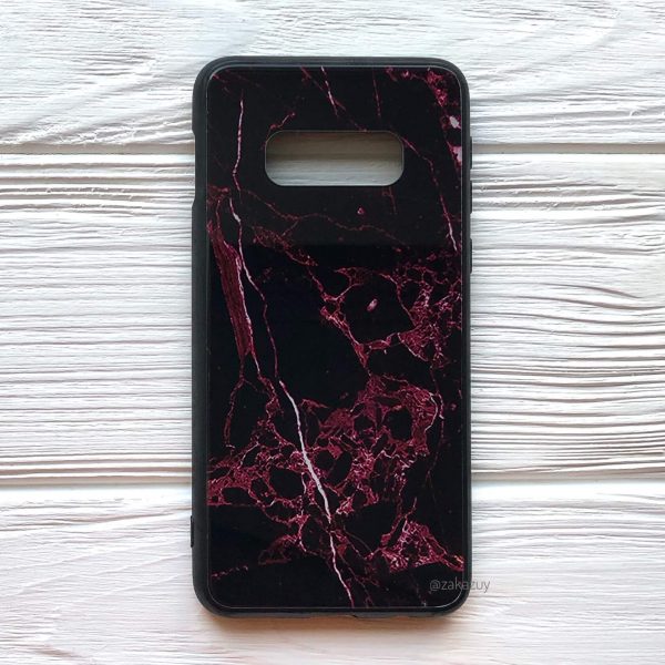 TPU+Glass чехол Luxury Marble с мраморным узором для Samsung G970 Galaxy S10e (Марсала)