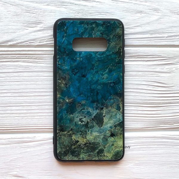 TPU+Glass чехол Luxury Marble с мраморным узором для Samsung G970 Galaxy S10e (Морская волна)