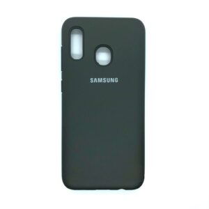 Оригинальный чехол Silicone Cover 360 с микрофиброй для Samsung A205 / A305 Galaxy A20 / A30 (Dark Grey)