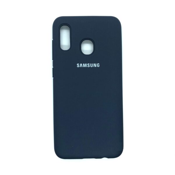 Оригинальный чехол Silicone Cover 360 с микрофиброй для Samsung A205 / A305 Galaxy A20 / A30 (Midnight Blue)