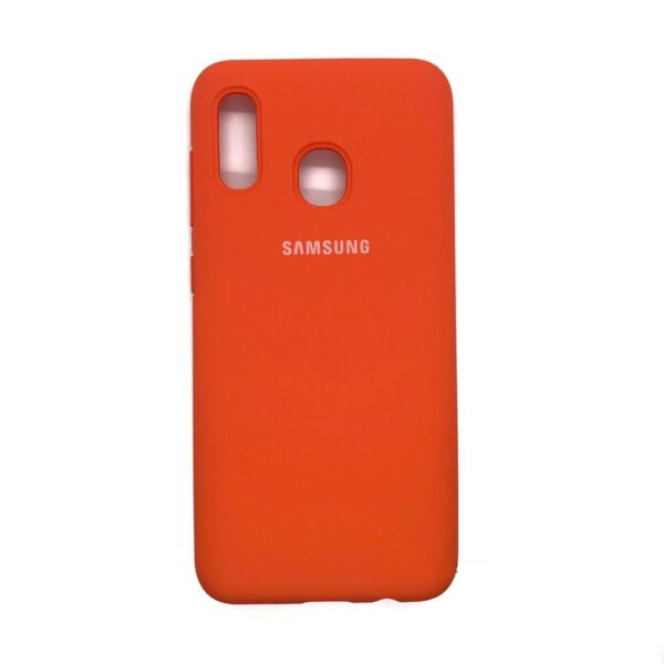 Оригинальный чехол Silicone Cover 360 с микрофиброй для Samsung A205 / A305 Galaxy A20 / A30 (Orange)