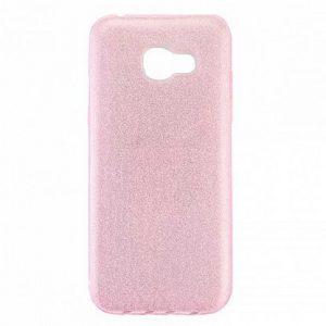 Cиликоновый (TPU+PC) чехол Shine с блестками для  Samsung Galaxy A3 2017 (A320) (Розовый)