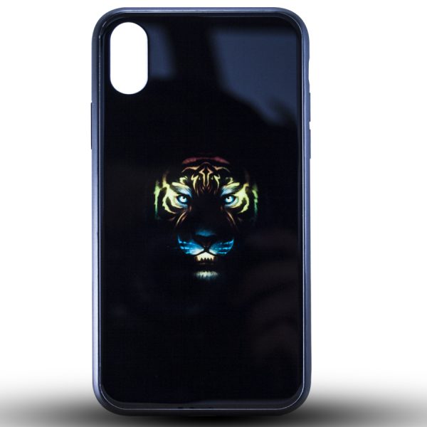 Чохол Night Luminous Glass Case для Iphone XS Max Tiger