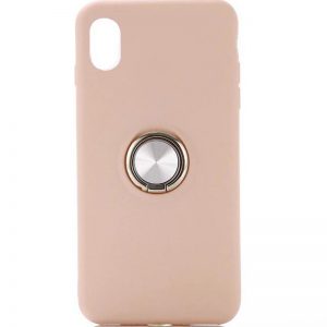 Cиликоновый чехол Summer ColorRing c креплением под магнитный держатель для Iphone XS Max (Розовый)