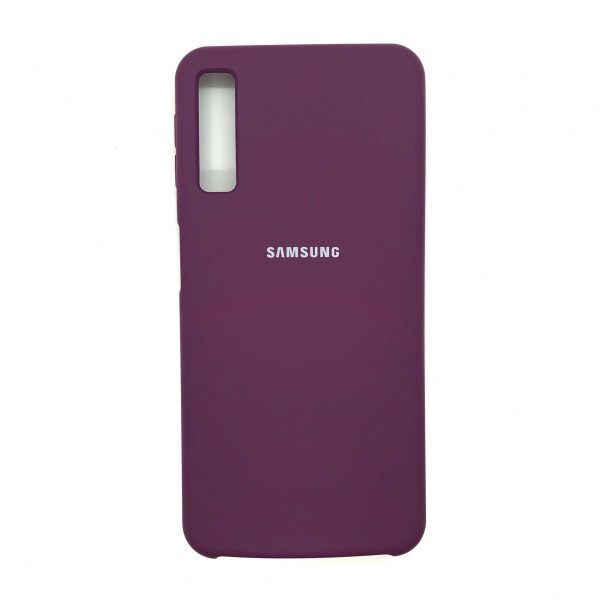 Оригинальный чехол Silicone Case с микрофиброй для Samsung A750 Galaxy A7 (2018) Фиолетовый