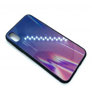 TPU+Glass чехол Gradient Glass с градиентом для Iphone XS Max (Синий / Розовый)