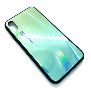 TPU+Glass чехол Gradient Glass с градиентом для Iphone X / XS (Салатовый / Зеленый)