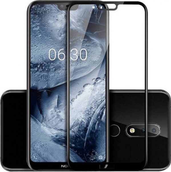 Защитное стекло 2.5D (3D) Full Cover для Nokia 6.1 Plus / X6 на весь экран – Black