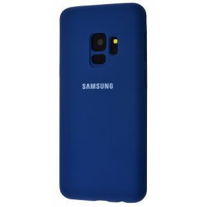 Оригинальный чехол Silicone Cover 360 с микрофиброй для Samsung Galaxy S9 (G960) (Синий)