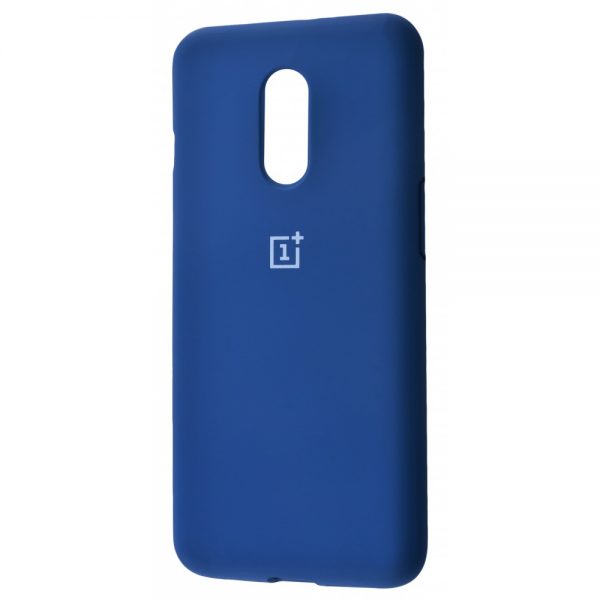 Оригинальный чехол Silicone Cover 360 с микрофиброй для OnePlus 7 (Синий)