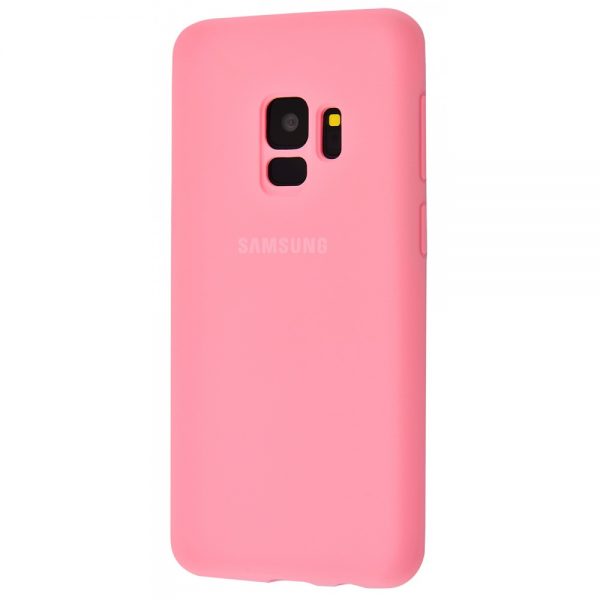 Оригинальный чехол Silicone Cover 360 с микрофиброй для Samsung Galaxy S9 (G960) (Розовый)