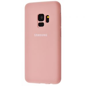 Оригинальный чехол Silicone Cover 360 с микрофиброй для Samsung Galaxy S9 (G960) (Пудровый))