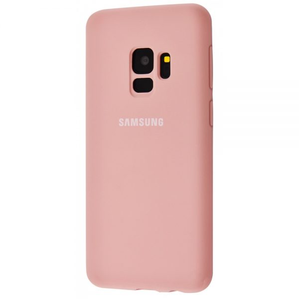 Оригинальный чехол Silicone Cover 360 с микрофиброй для Samsung Galaxy S9 (G960) (Пудровый))